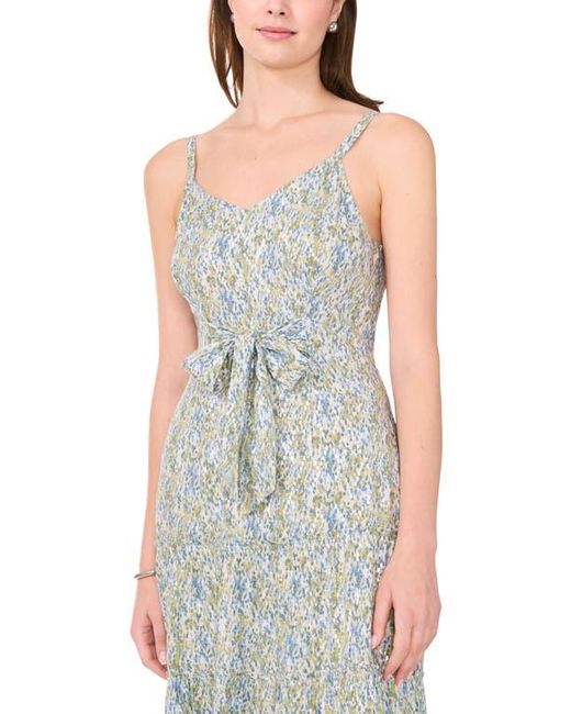Halogen® Multicolor Abstract Print Tie Front Midi Dress