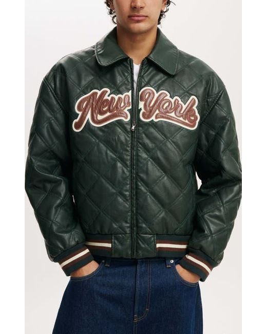 Cotton On Black Applique Bomber Jacket for men