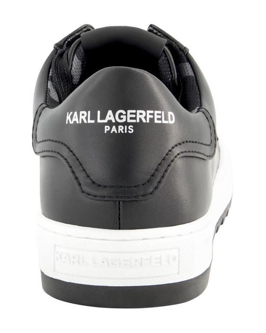 Karl Lagerfeld Black Leather Low Top Sneaker for men