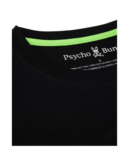 Psycho Bunny Black Maybrook Back Graphic T-shirt for men
