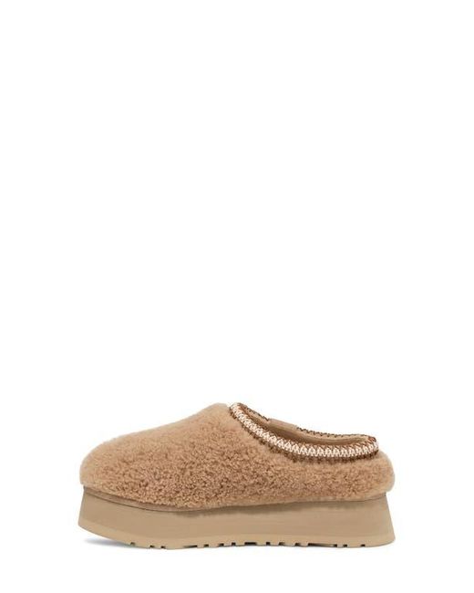 Ugg Brown Tazz Maxi Curly Genuine Shearling Platform Slipper