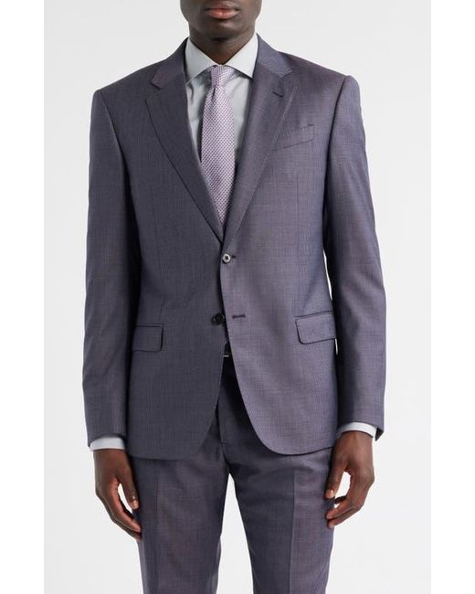 Emporio Armani Blue G-Line Slim Fit Microcheck Wool Suit for men