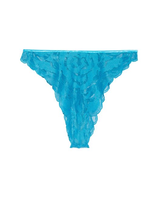 SUZY BLACK Ebony Rose Lace High-rise Panties in Blue