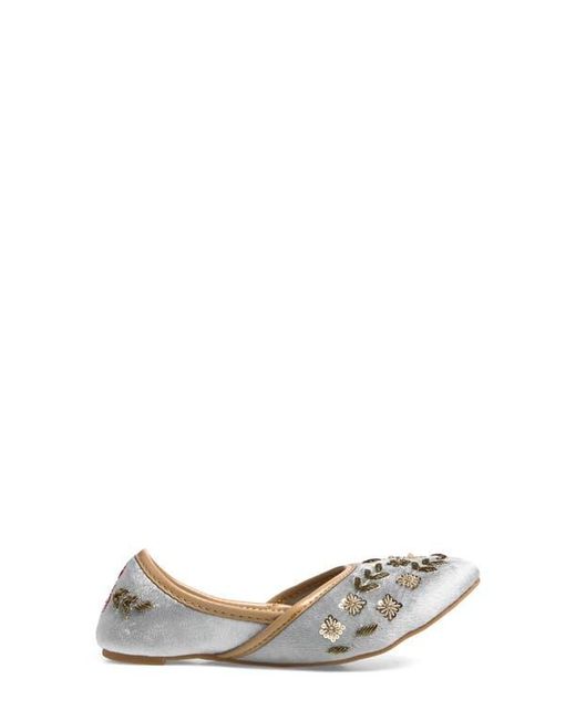 Fuchsia Gray Nawal Embroidered Flat