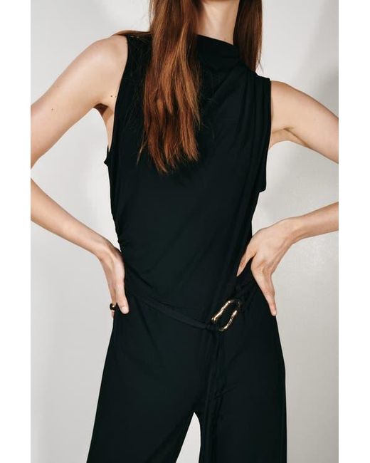 H&M Black Draped Jumpsuit