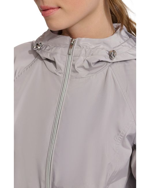 Cole Haan White Travel Packable Hooded Rain Jacket