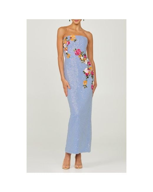 HELSI Silvia Floral Sequin Strapless Cocktail Dress in Blue | Lyst HELSI Silvia Floral Sequin Strapless Cocktail Dress in Blue | Lyst