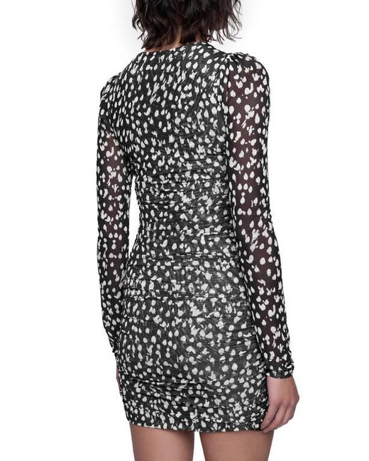 Rebecca Minkoff Black Reese Long Sleeve Mesh Minidress