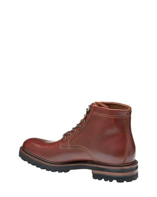 Johnston & Murphy Brown Dudley Plain Toe Lug Boot for men