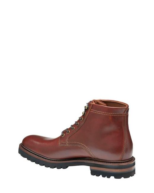 Johnston & Murphy Brown Dudley Plain Toe Lug Boot for men