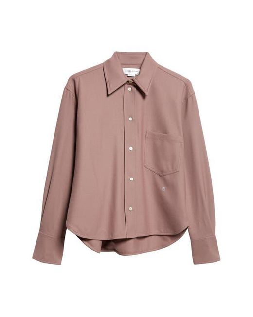 Victoria Beckham Red Crop Button-Up Shirt