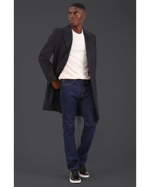 Bagatelle Black Houndstooth Topcoat for men
