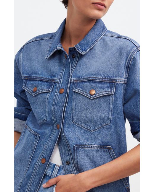 Madewell Blue Oversize Trucker Jean Jacket