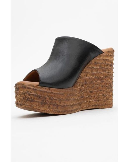Forever & Always Shoes Black Nelly Leather Platform Sandal
