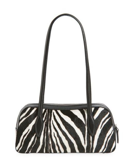 Madewell Black The Mini Top Zip Genuine Calf Hair Shoulder Bag