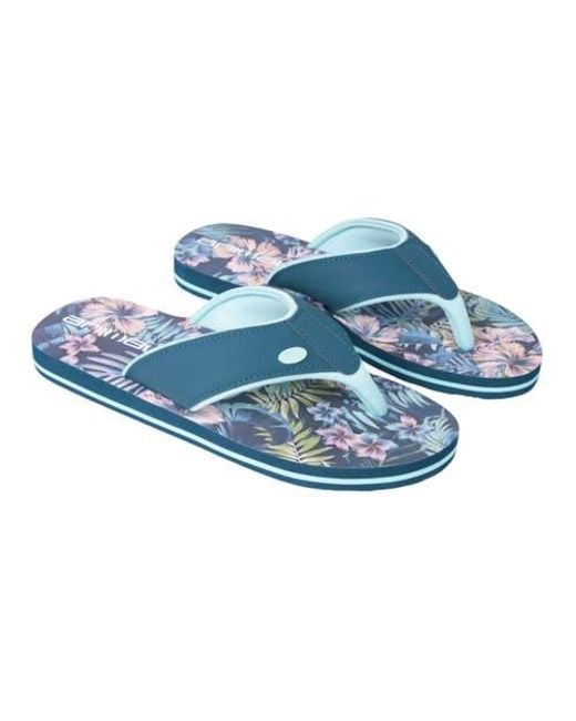 Animal Blue Leaf Print Flip Flops
