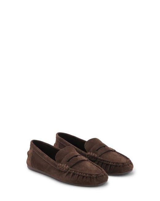 Mango Brown Suede Penny Loafer