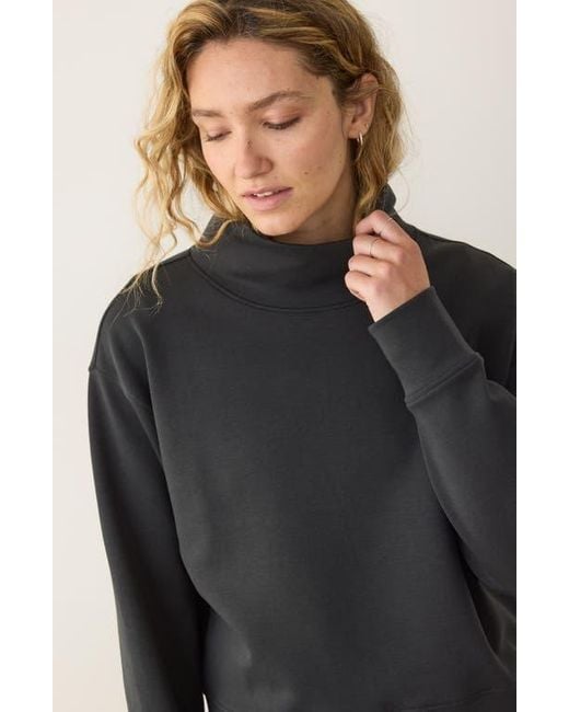 Marine Layer Black Nova Mock Neck Sweatshirt