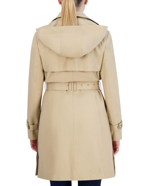 Cole Haan Natural Hooded Trench Coat