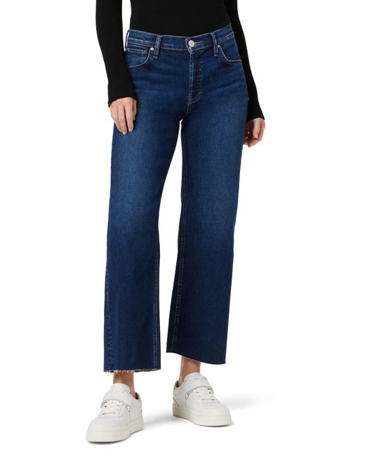 Hudson Jeans Rosie High Waist Raw Hem Wide Leg Jeans in Blue Lyst