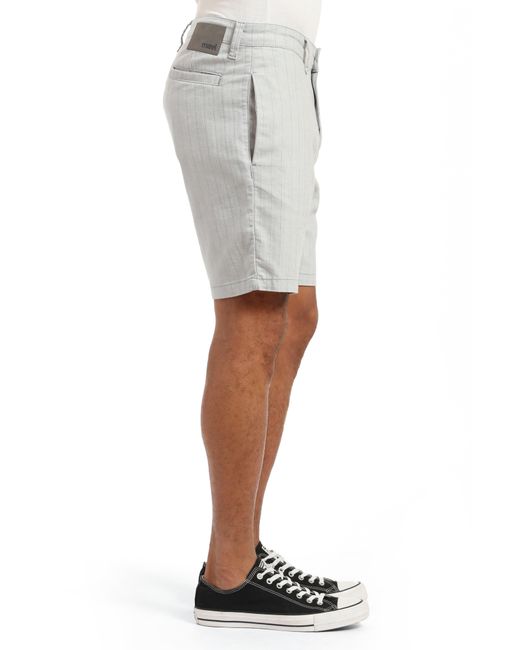 Mavi Gray Noah Stripe Stretch Twill Flat Front Shorts for men