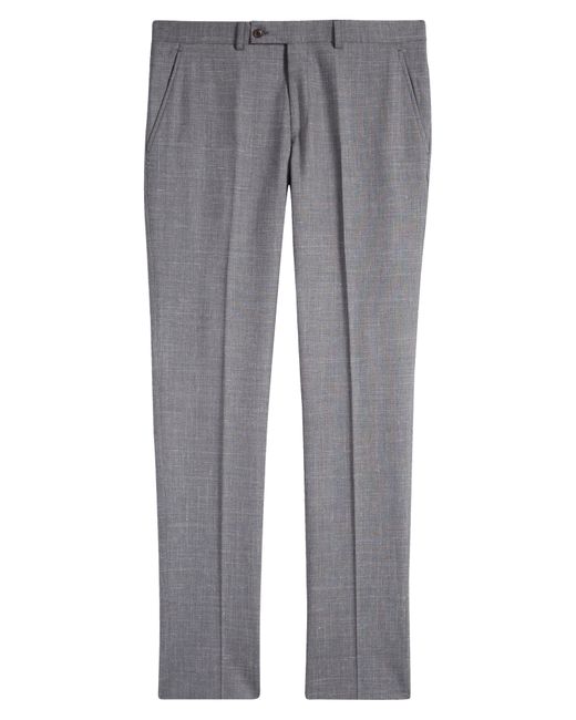 Ted Baker Gray Jerome Soft Constructed Flat Front Wool & Silk Blend Dress Pants for men