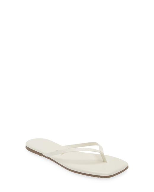 TKEES White Lily Square Toe Flip Flop