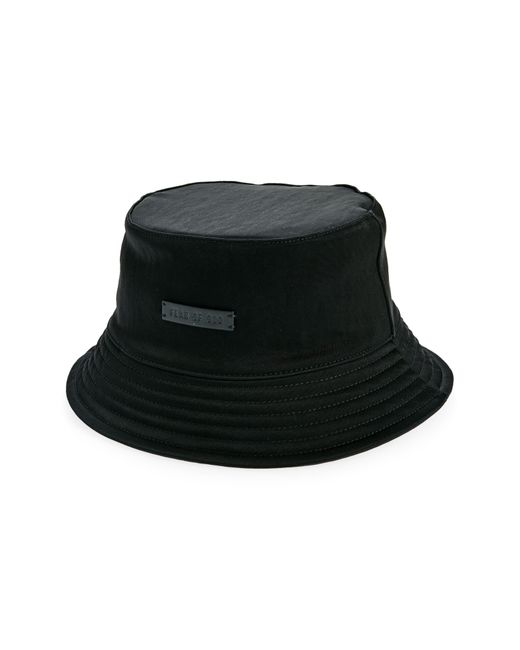 Fear Of God Black Logo Nylon Bucket Hat for men