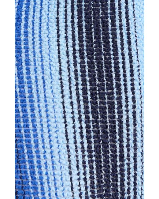 Lemlem Blue Stripe High Leg Bikini Bottoms