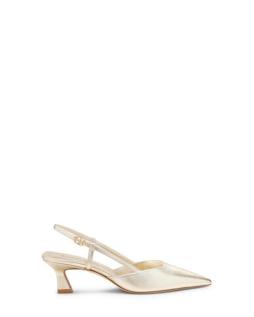 Stuart Weitzman White Vinnie 50 Slingback Pump