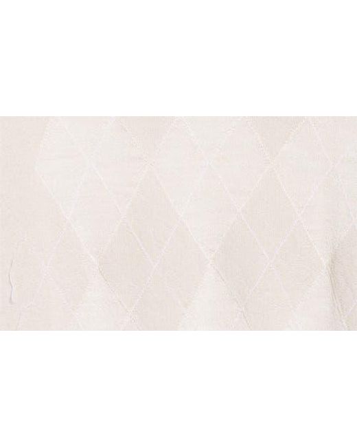 Our Legacy White Sonar Distressed Argyle Plaid Wool Sweater for men