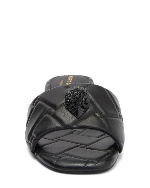 Kurt Geiger White Kensington Quilted Slide Sandal