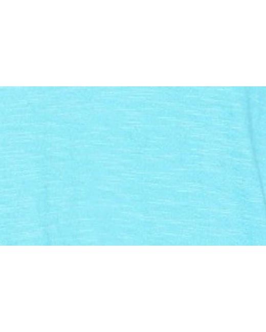Apny Blue Split Neck T-Shirt