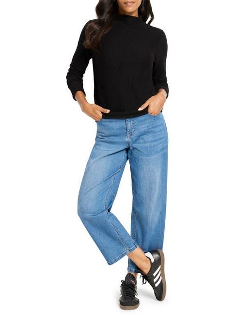 NIC+ZOE Black Pixel Mock Neck Sweater