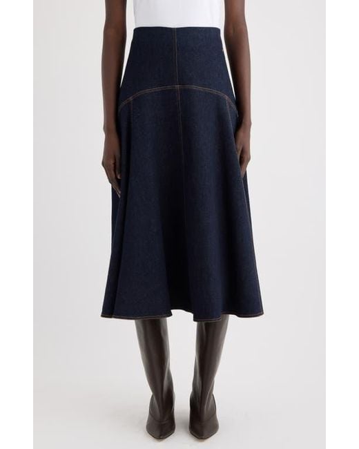 Jacquemus Blue La Jupe Triangle De-Nîmes A-Line Denim Midi Skirt