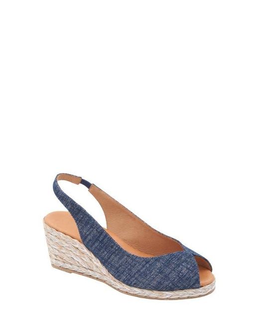 Andre Assous Blue Audrey Espadrille Wedge Sandal