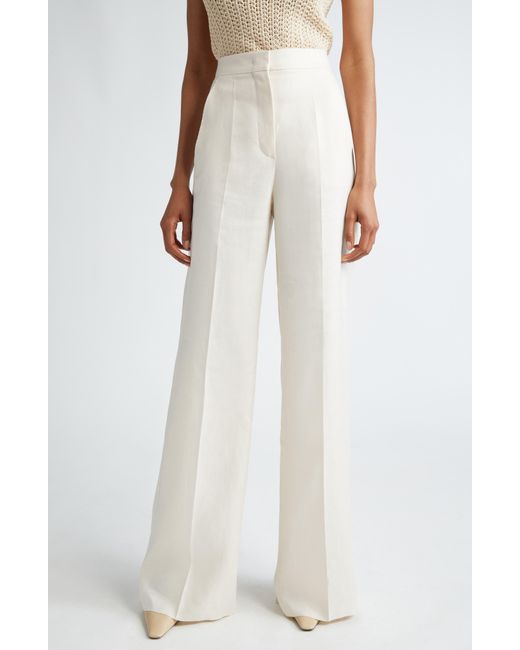 Max Mara White Hangar Linen Suiting Trousers