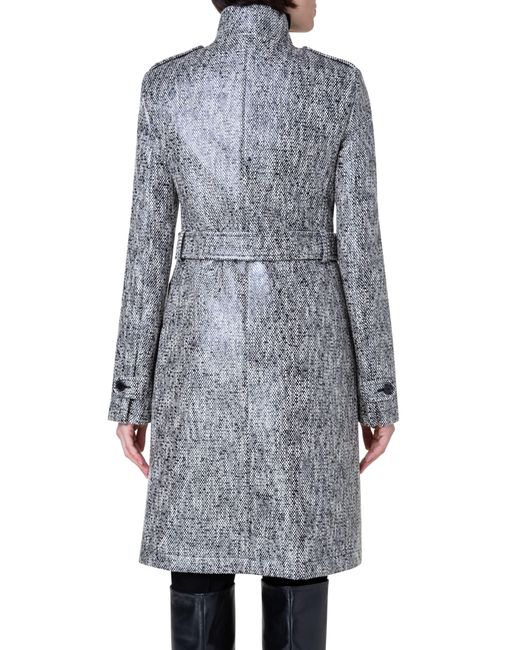 Akris Reversible Wool Check Trench Coat with Silk Taffeta Lining