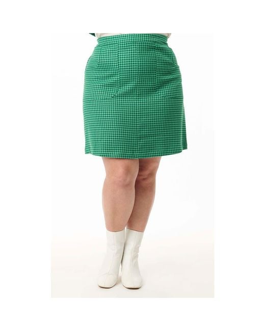 Smak Parlour Green Plus Size A-Line Mini Skirt