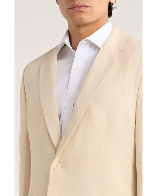 Percival Natural Tailored Fit Solid Linen Blazer for men