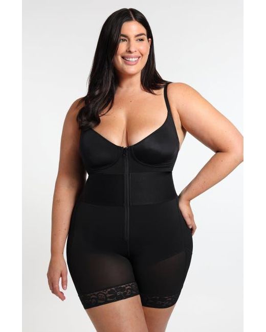 Shapellx Black Airslim Elasticfuse Waistband Shaping Bodysuit