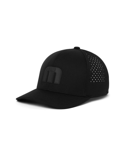 Travis Mathew Black Bahamas Tech Snapback Hat for men