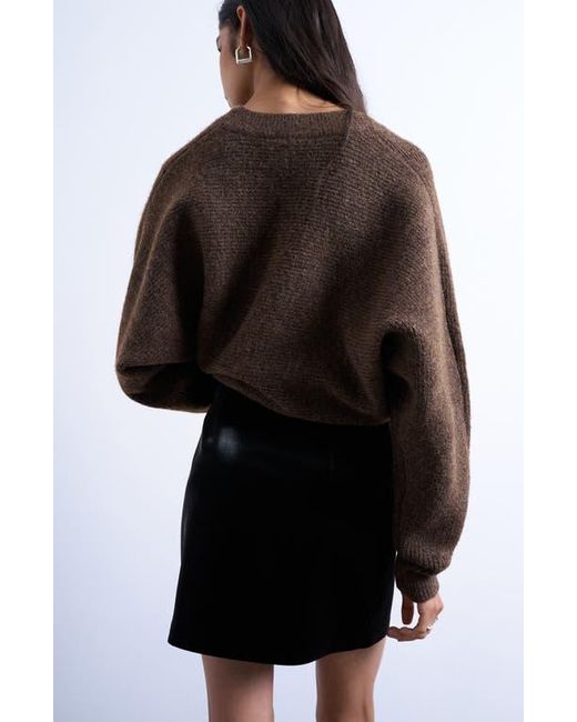 TOPSHOP Black Faux Leather Miniskirt