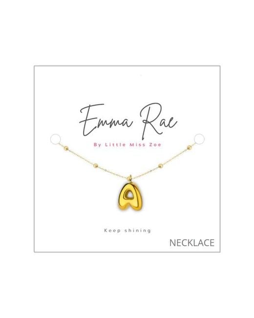Emma Rae Metallic 14K Plated Bubble Initial Pendant Necklace