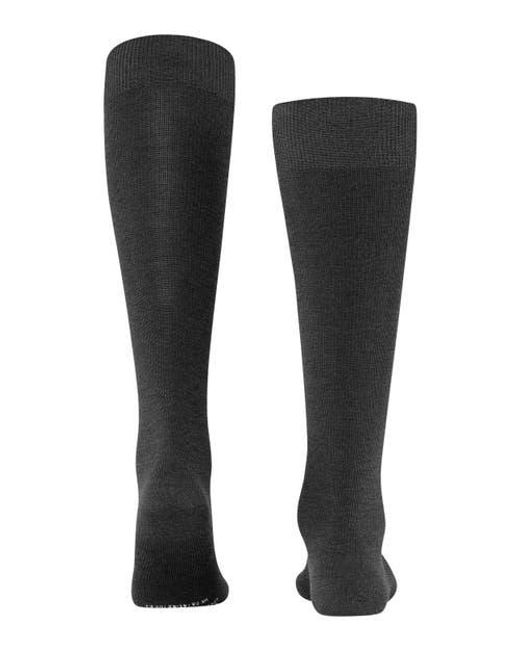 Falke Black Energizing Wool Compression Knee High Socks for men