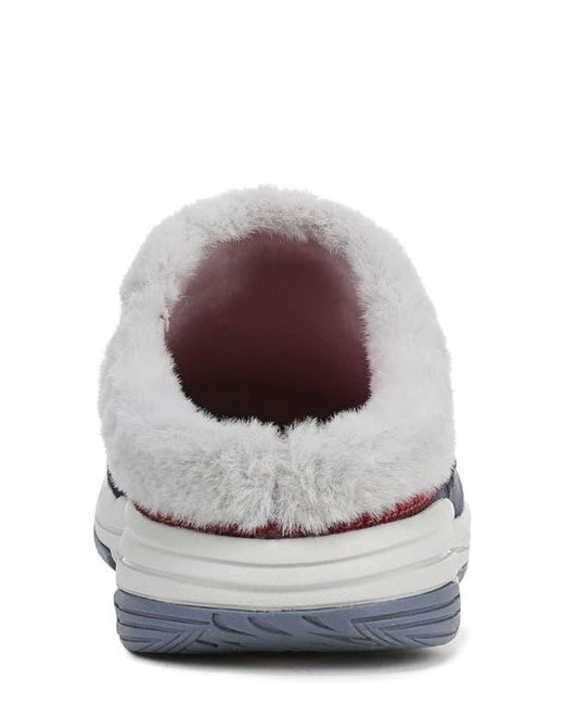 Ryka Blue Arrow Faux Fur Trim Mule