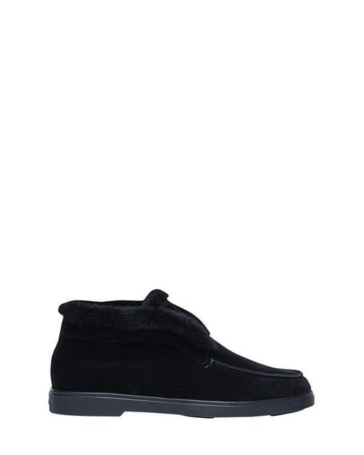 Santoni Black Suede Desert Boot