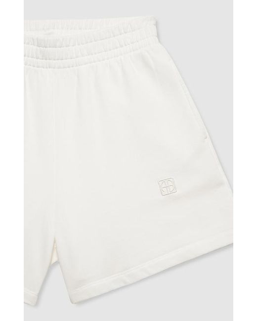 Anine Bing White Kam Short Framed Monogram