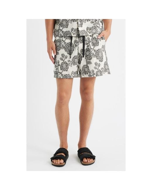 RIZORT White Nathan Floral Drawstring Shorts for men