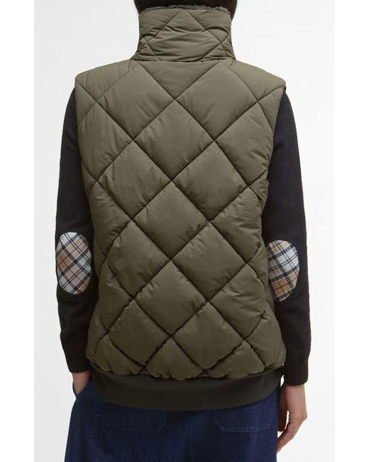 Barbour Green Becky Diamond Quilted Puffer Vest